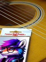 Стикер - Лиса в наушниках