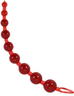 Красная анальная цепочка - 26 см. (Цвет: красный)