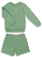 Костюм для девочек (свитшот, шорты) зелёный, р.110 (MINAKU)