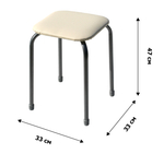 Табурет  Классика-3 арт.ТК03/СК (квадратное сиденье), светло-бежевый