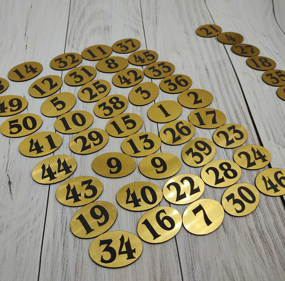 Нумерация для гардероба 100шт (овал)