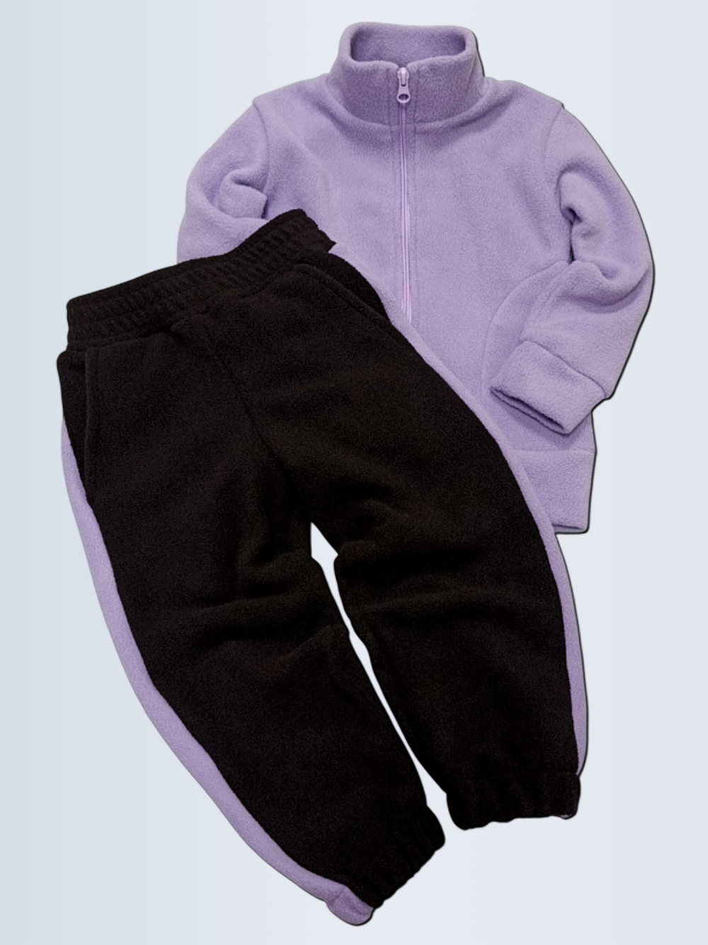 10529 Костюм детский флисовый фиалка/черный (52-86/92)