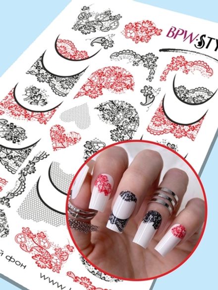 BPW.Style Слайдер-дизайн Кружева черный и красный, 3210