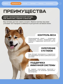 Корм сухой для взрослых собак породы Акита-ину, премиум полнорационный комплекс, с индейкой, 3 кг, QUATTRO