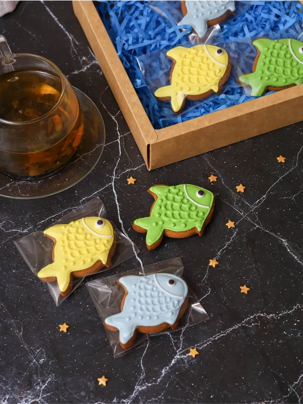 Имбирные пряники "Рыбки", 6 шт.