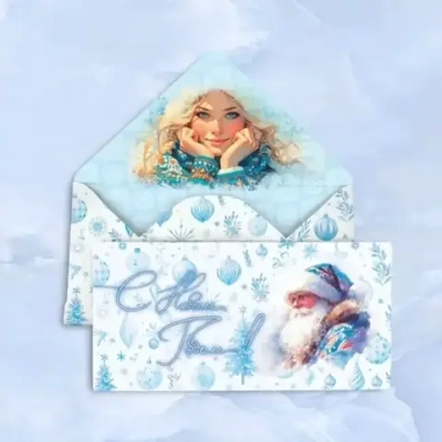 Конверт для денег «С Новым Годом! (Дед Мороз)»