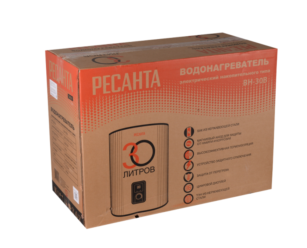 Водонагреватель накопительный ВН-30В Ресанта