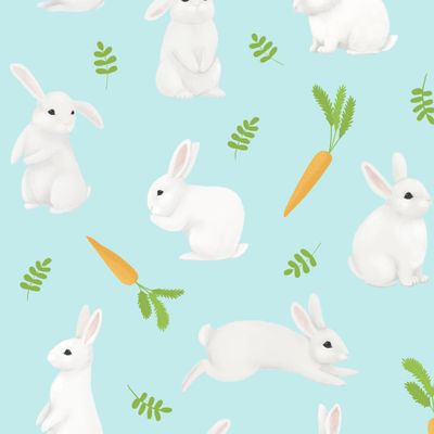 Милые белые кролики