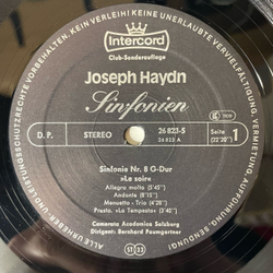 Винтажная виниловая пластинка LP J. Haydn Йозеф Гайдн, Camerata Academica Salzburg, Bernhard Paumgartner, Симфония Sinfonien Nr. 8 (Германия 1980)