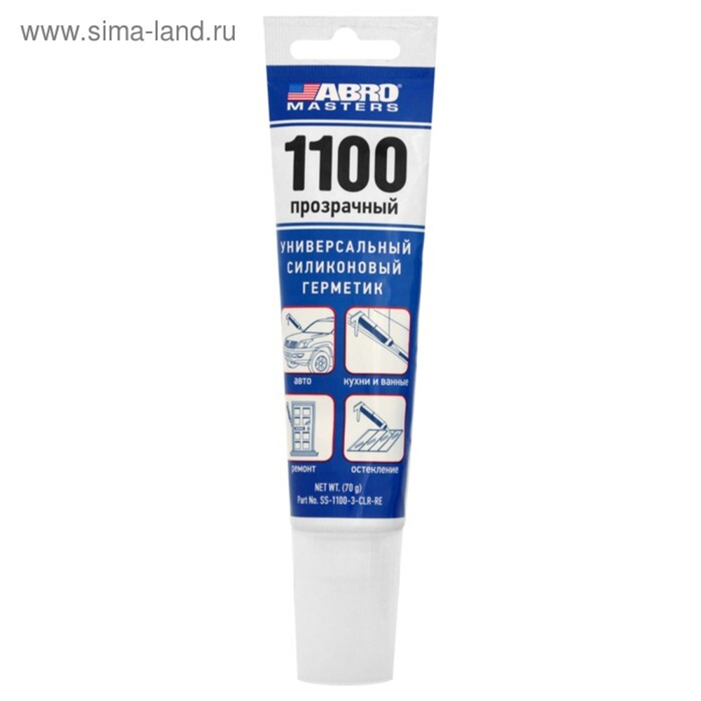 Герметик силиконовый ABRO 1100 прозрачный (70г)