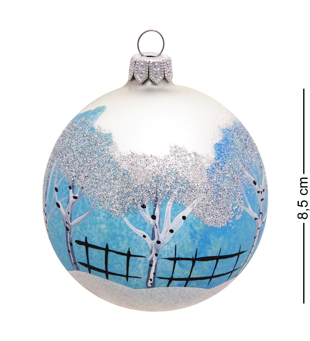 Элита НФШ-1579 Ел. украшение Шар «Зимний пейзаж» 85 мм