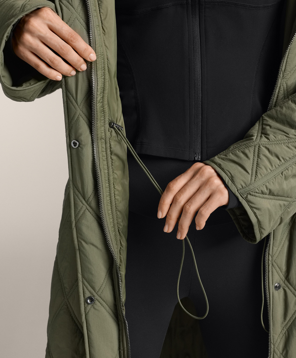 Oysho Водоотталкивающая стеганая куртка FELLEX® AEROGEL, хаки