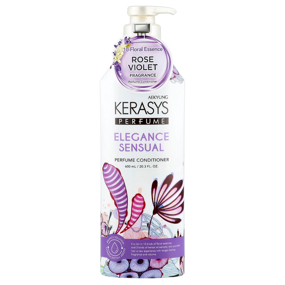 Kerasys, Eegance Sensual, парфюмерный кондиционер, роза и фиолетовый, 600 мл (20,3 жидк. унции)