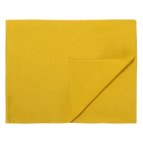 Дорожка на стол из стираного льна горчичного цвета из коллекции essential, 45х150 см