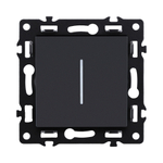 Выключатель 1-клавишный 10А/250В с LED подсветкой, черный Kollinger Asthetik AS-007BK