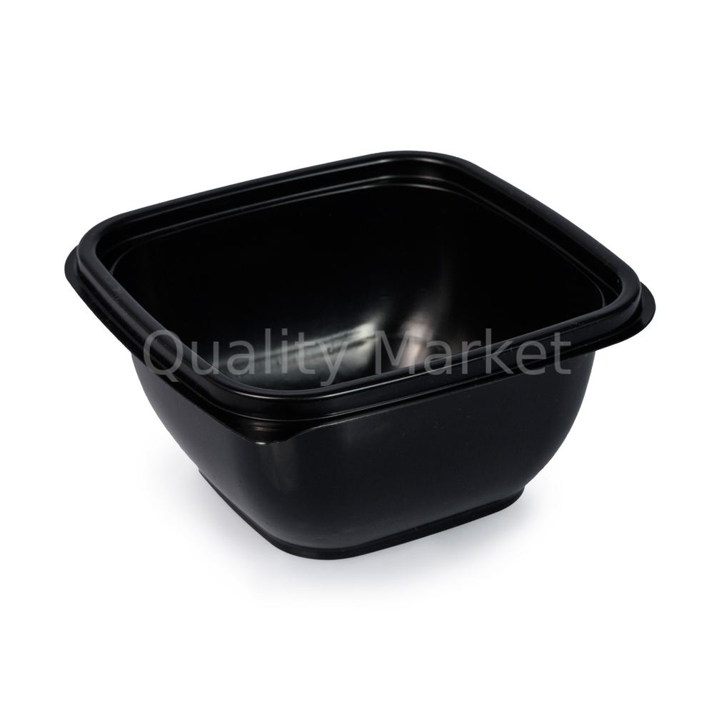 Одноразовый контейнер 500 мл черный 126*126*60 мм СпК-1212 ПЭТ