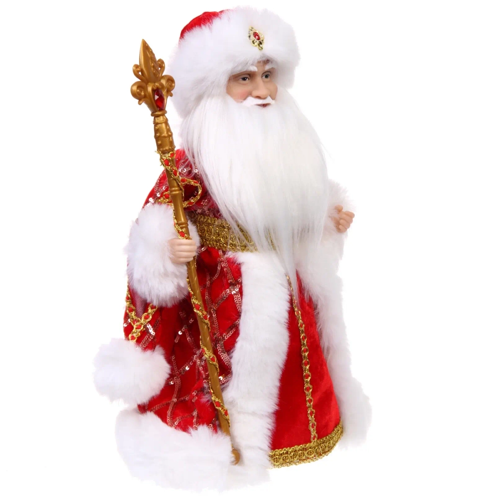 Дед Мороз музыкальный «Сказочный день» в красной шубке 40 см