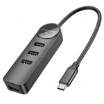 Адаптер Borofone DH5 4-в-1 (Type-C— USB2.0*4) (длина = 0,2 м)