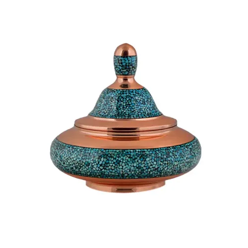 Медная сахарница фирузе куби 7071187 натуральная бирюза Иран
