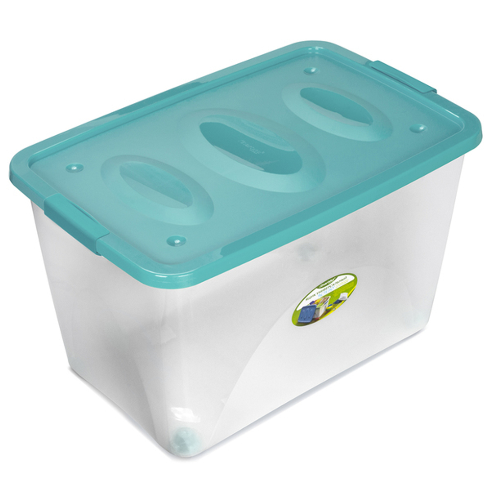 Ящик универсальный на колесиках «Астело», цвет бирюзовый, 60*40*36см