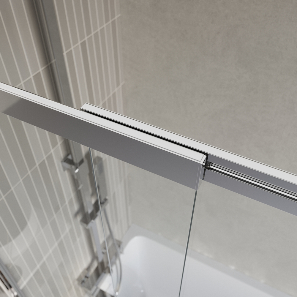 Шторка на ванну BelBagno LUCE-VF-11-80/145-C-Cr