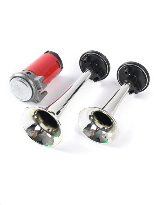 Сигнал звуковой воздуш. 2-х рожковый 12V/10 хром (Torino Auto)