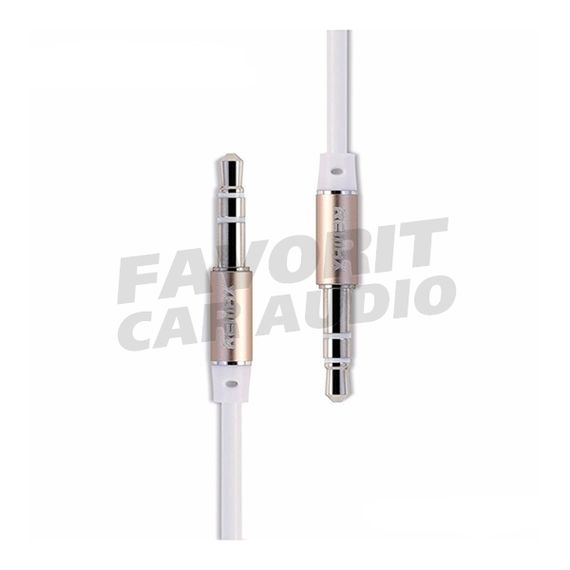 Кабель AUX, Jack 3,5mm(m) - Jack 3,5mm(m) Remax L200, 2.0м, круглый, силикон, цвет: белый