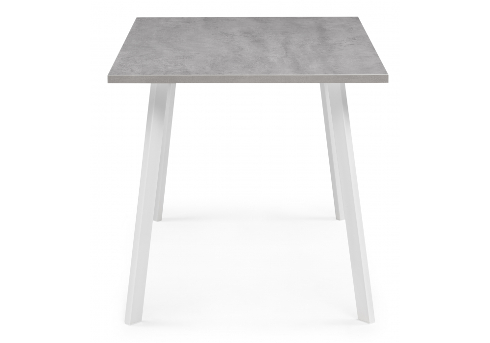 Стол деревянный Woodville Тринити Лофт 120х80х75 25 мм бетон, белый матовый, ножки белые
