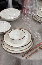 Тарелка с бортом d=21,5 см, фарфор "NOBLE" серия "Grace"