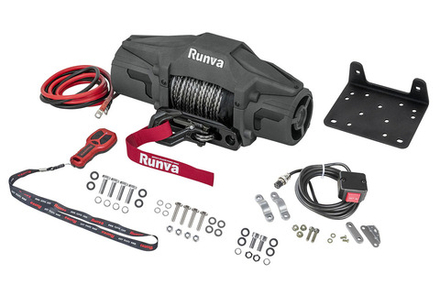 Лебёдка автомобильная электрическая 12V Runva 6000 lbs 2722 кг (синтетический трос)