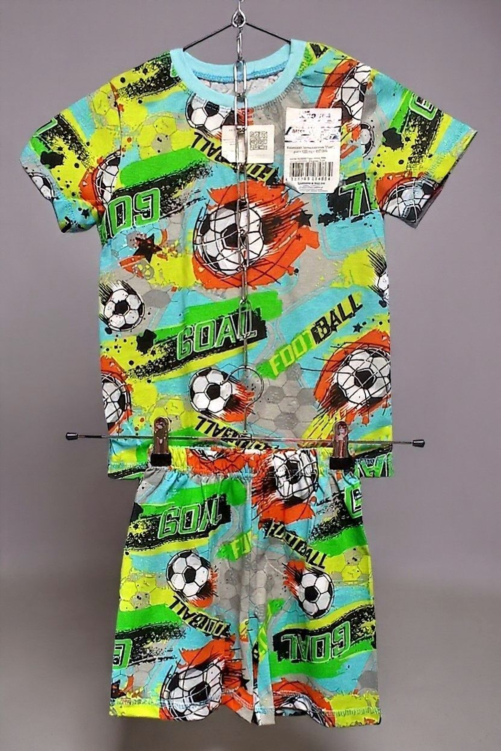 Комплект для мальчика "Футбол", шорты + футболка, размер 122