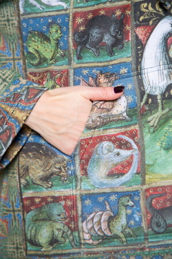 Худи "Бестиарий", по мотивам Бестиария Бартоломея Английского, 15 век