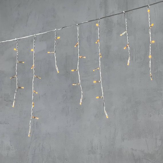 Светодиодная бахрома с колпачком 3,1*0,5 м., 120 желтых LED ламп, прозрачный провод ПВХ, IP65, LTC (PIL120CAP-10-2Y)