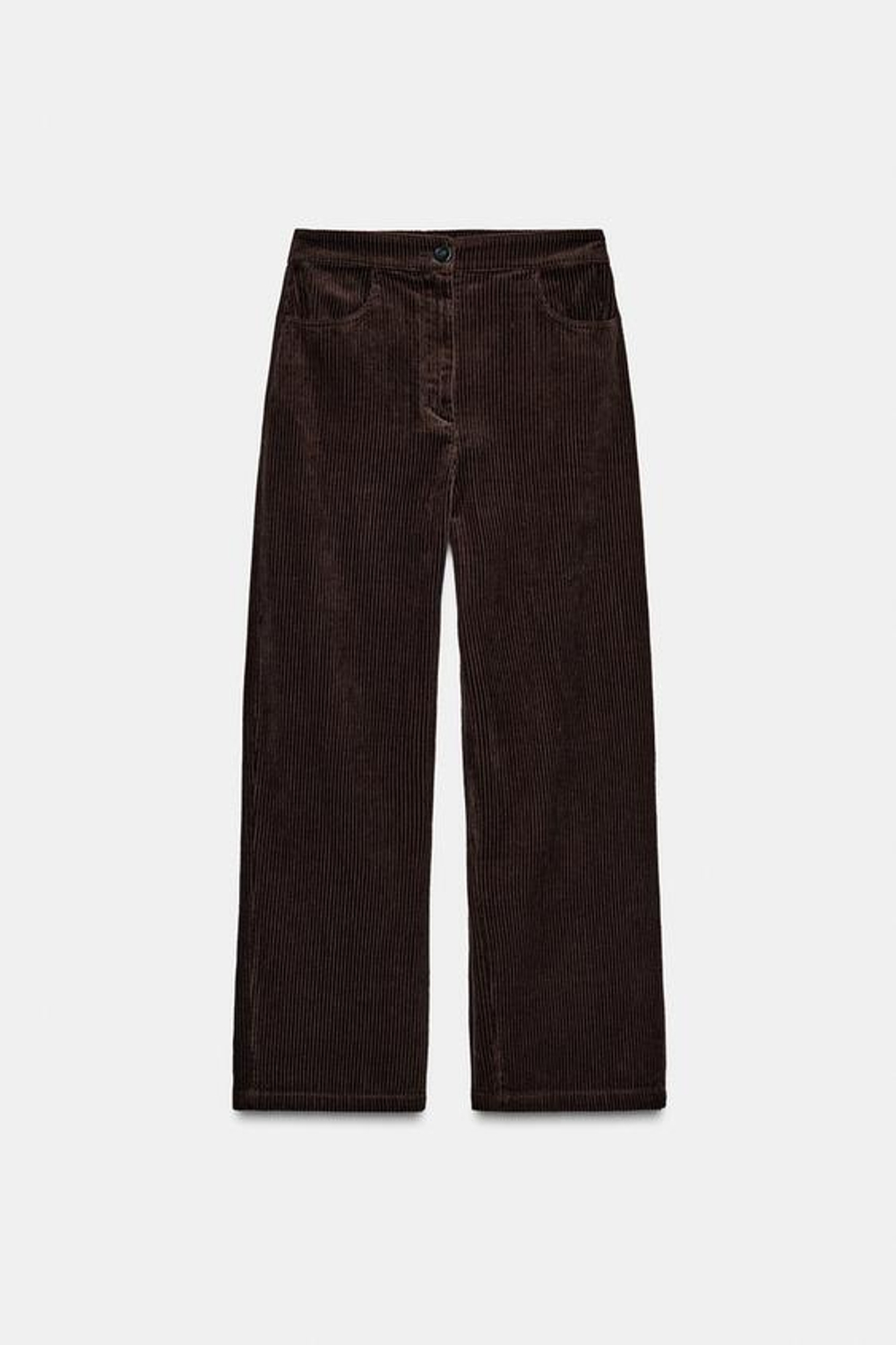 ZARA ВЕЛЬВЕТОВЫЕ БРЮКИ WIDE-LEG — ZW COLLECTION, КОРИЧНЕВЫЙ