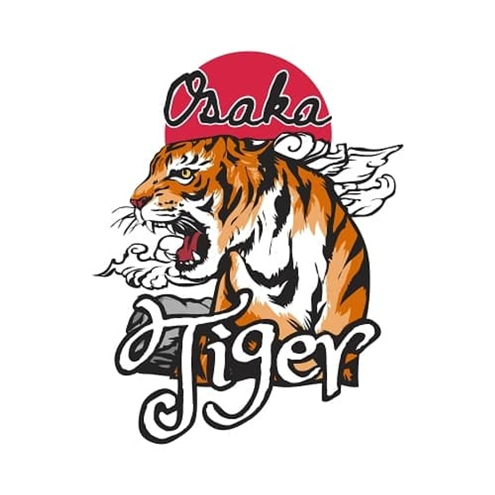 принт PewPewCat с тигром Osaka tiger