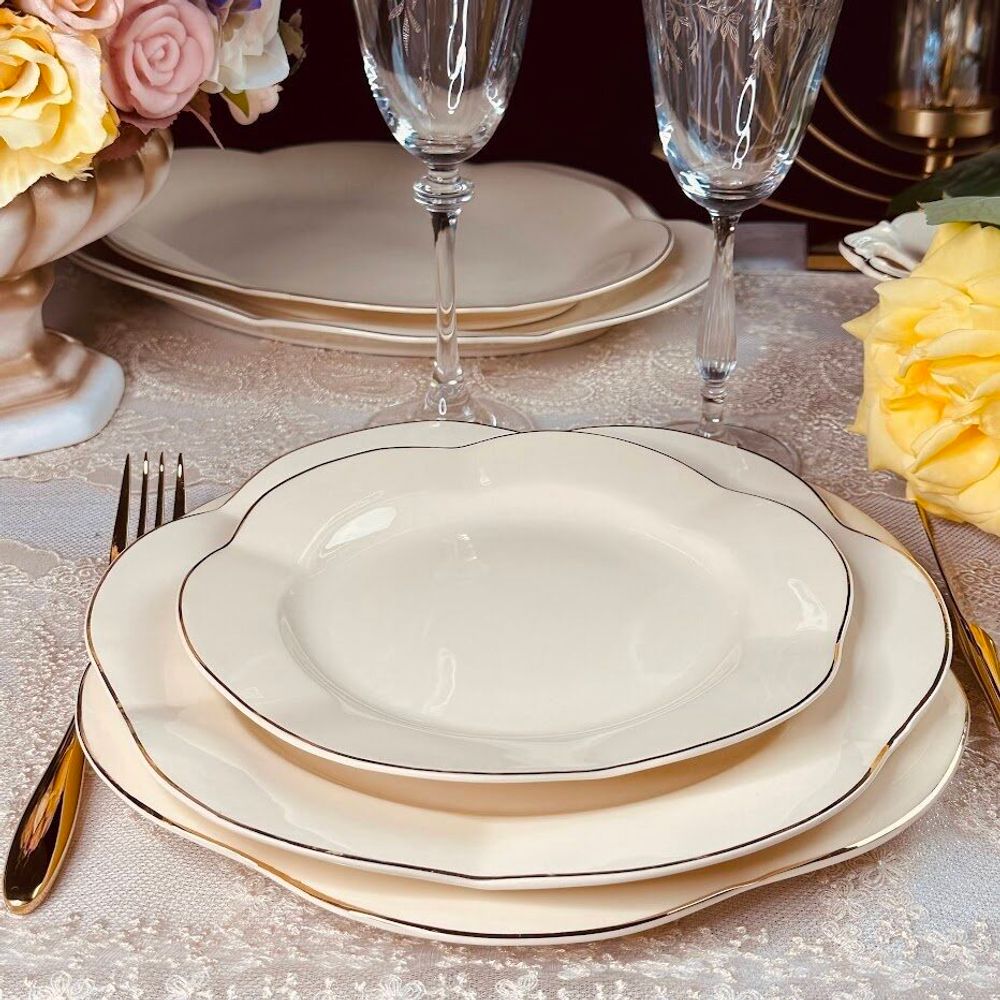 Lenardi 205-551 Набор из 6 тарелок 20,5см МИРАЖ в под.уп.(х12)Фарфор