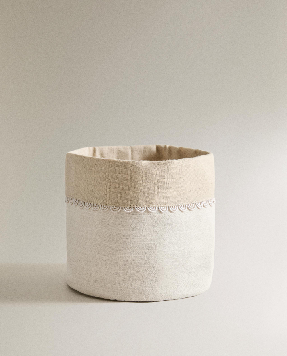 Корзина для хранения Zara Home, хлопок, бежевый, 7258/049