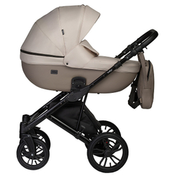 Детская коляска Indigo Mio S 2 в 1 03 т.бежевая кожа+св.бежевый