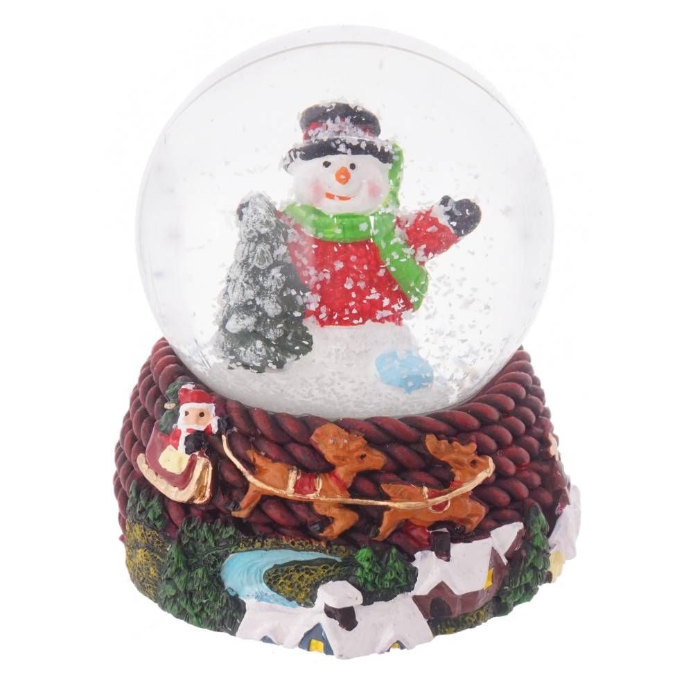 GAEM Фигурка декор в стекл шаре "Дед Мороз/Снеговик/Мишка/Олень", D 4,5 см, L5 W5 H6 см, 4в.