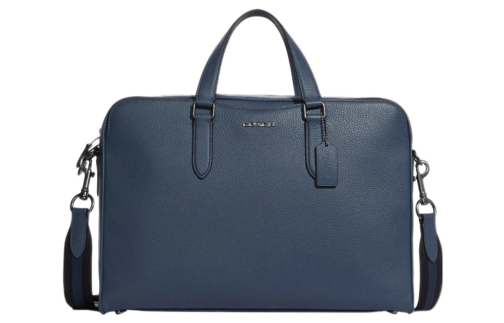 COACH Leather Crossbody Bag, Laptop Bag, Briefcase Large Men"s Blue