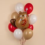 Шар (31''/79 см) Фигура, Бобр с подарком, 1 шт. в уп.