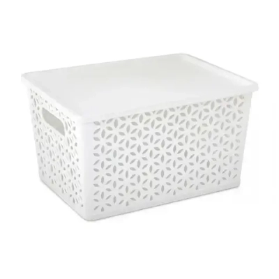 Корзина Мираж 380х210мм (с крышкой)(белый) 18 л (комплект 7 шт)