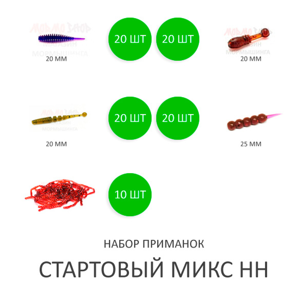Набор приманок для мормышинг "Стартовый Микс НН 2"