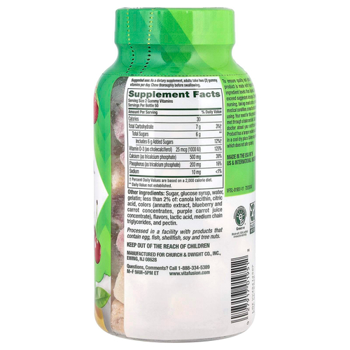 VitaFusion, кальций, фрукты и сливки, 100 жевательных мармеладок