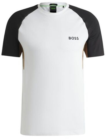 Мужская теннисная футболка BOSS Active Colour Blocked - белый