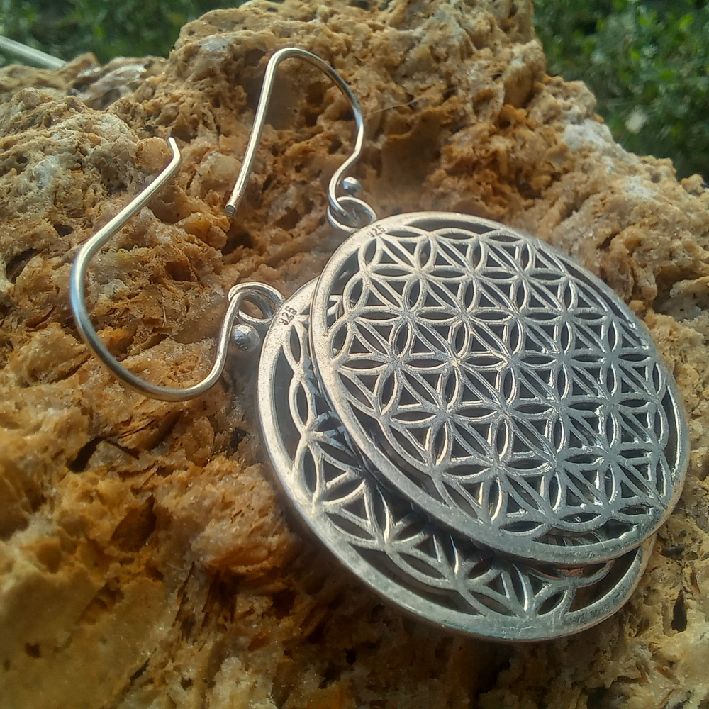 Серьги ЦВЕТОК ЖИЗНИ, серебро