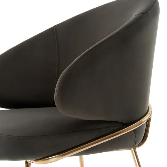 Стул Lime, черный микровелюр с золотыми ножками