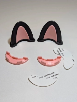 ++ Кошачьи ушки на мото шлем розовые