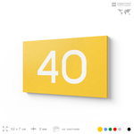 Табличка с номером 40 на дверь квартиры, для офиса, кабинета, аудитории, склада, желтая 120х70 мм, Айдентика Технолоджи