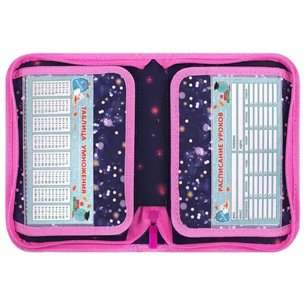 Пенал 1 отделение 210*140 Brauberg Tiny beauty, 2 откидные планки, ткань